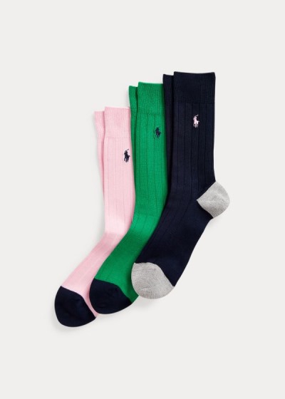 Polo Ralph Lauren Rib-Knit 3-Pack Sokker Herre Danmark (AIZFJ3158)